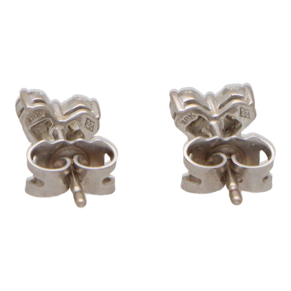 Diamond Heart Stud Earrings