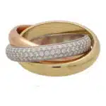 Vintage Cartier Diamond Trinity Ring Size 52