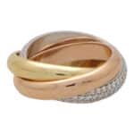Vintage Cartier Diamond Trinity Ring Size 52