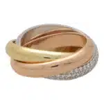 Vintage Cartier Diamond Trinity Ring Size 52
