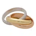 Vintage Cartier Diamond Trinity Ring Size 52