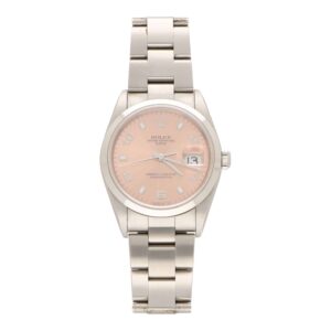 Vintage 2005 Salmon Pink Rolex Oyster Perpetual Date Watch