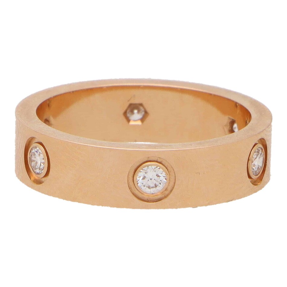 Vintage Cartier Six Diamond Love Ring in Rose Gold