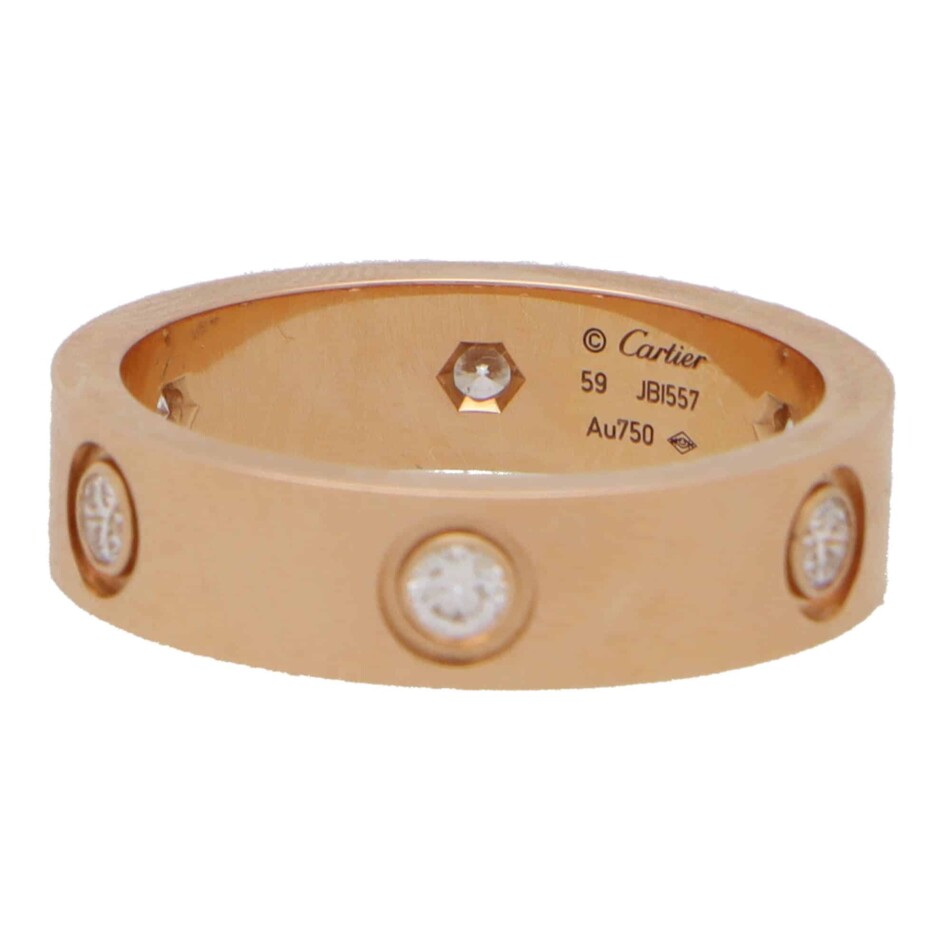 Vintage Cartier Six Diamond Love Ring in Rose Gold