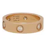 Vintage Cartier Six Diamond Love Ring in Rose Gold