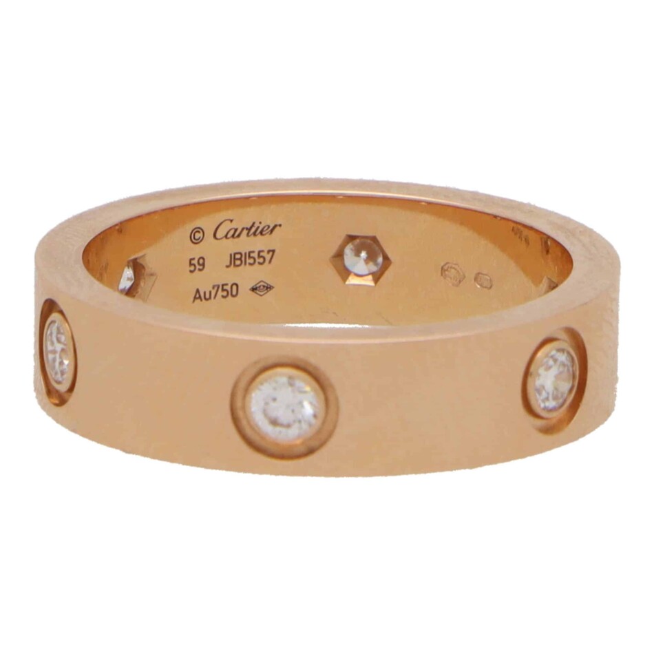 Vintage Cartier Six Diamond Love Ring in Rose Gold