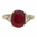 Vintage Boucheron Unheated Ruby and Diamond Ring