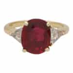 Vintage Boucheron Unheated Ruby and Diamond Ring