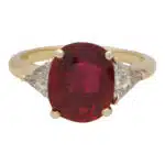 Vintage Boucheron Unheated Ruby and Diamond Ring