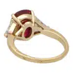 Vintage Boucheron Unheated Ruby and Diamond Ring