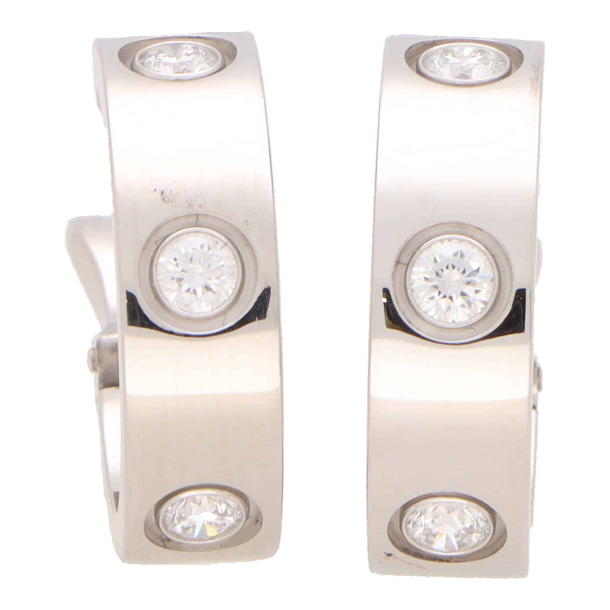 Cartier love shop diamond earrings