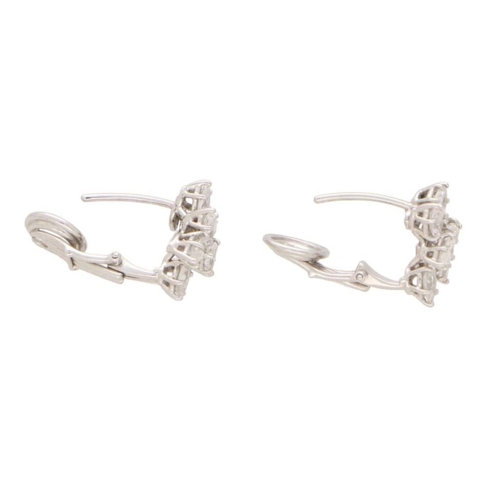 Vintage Harry Winston Diamond Cluster Earrings