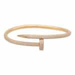 Vintage Cartier Diamond Juste Un Clou Bangle in Rose Gold, 17