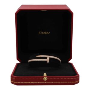Vintage Cartier Diamond Juste Un Clou Bangle in Rose Gold, 17