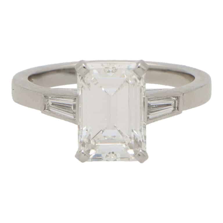 GIA Certified Emerald Cut Diamond Ring