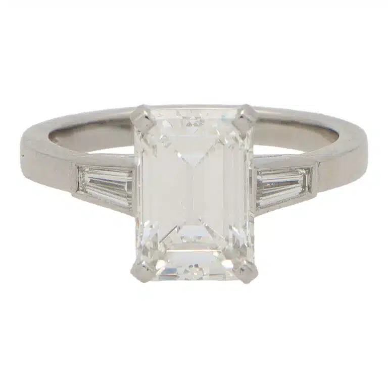 GIA Certified Emerald Cut Diamond Ring