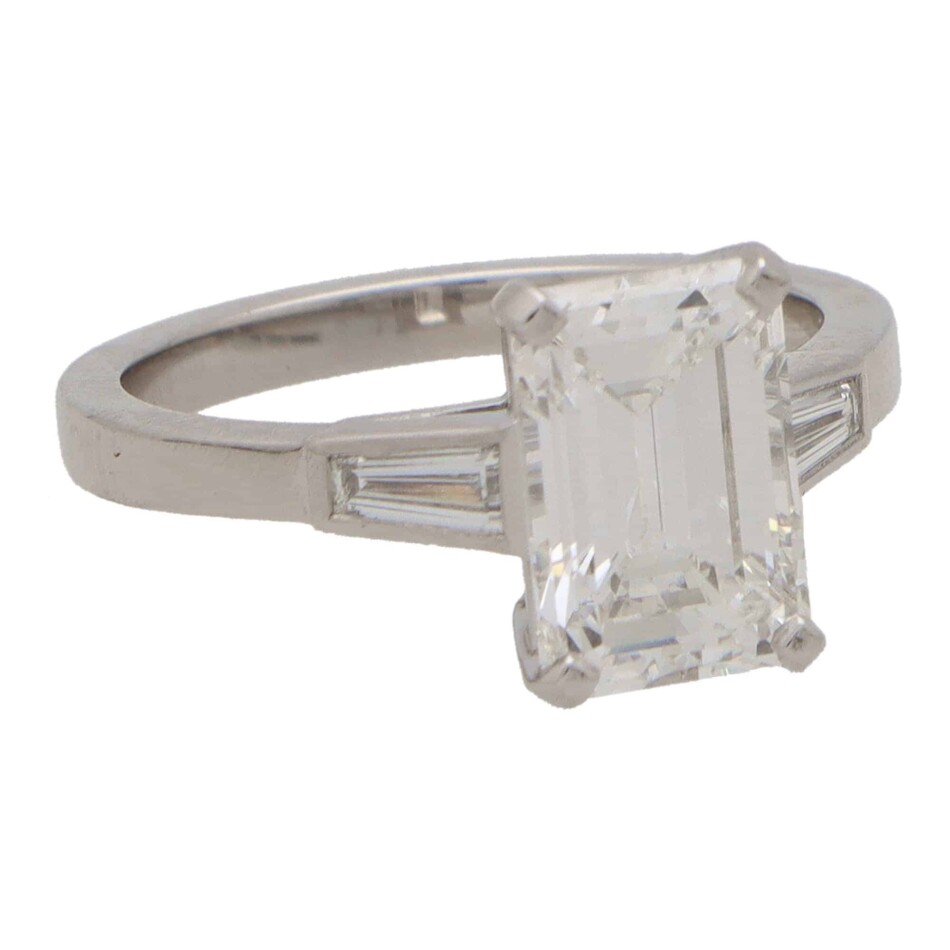 GIA Certified Emerald Cut Diamond Ring