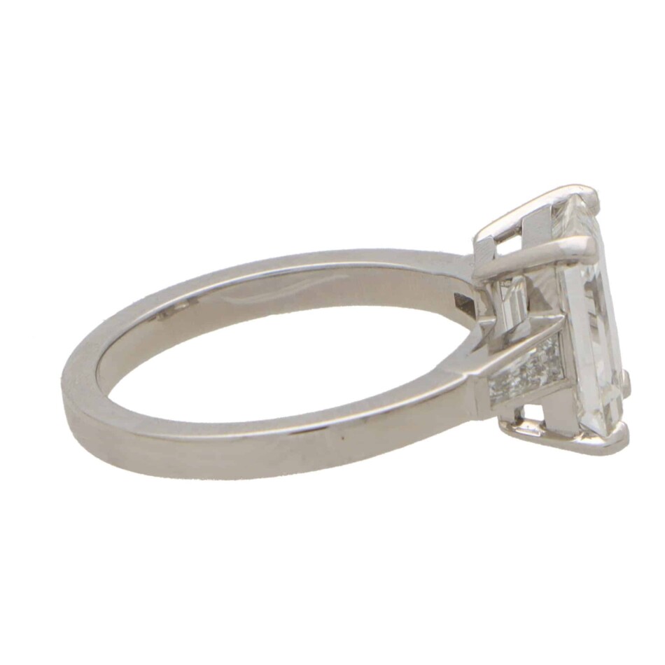 GIA Certified Emerald Cut Diamond Ring