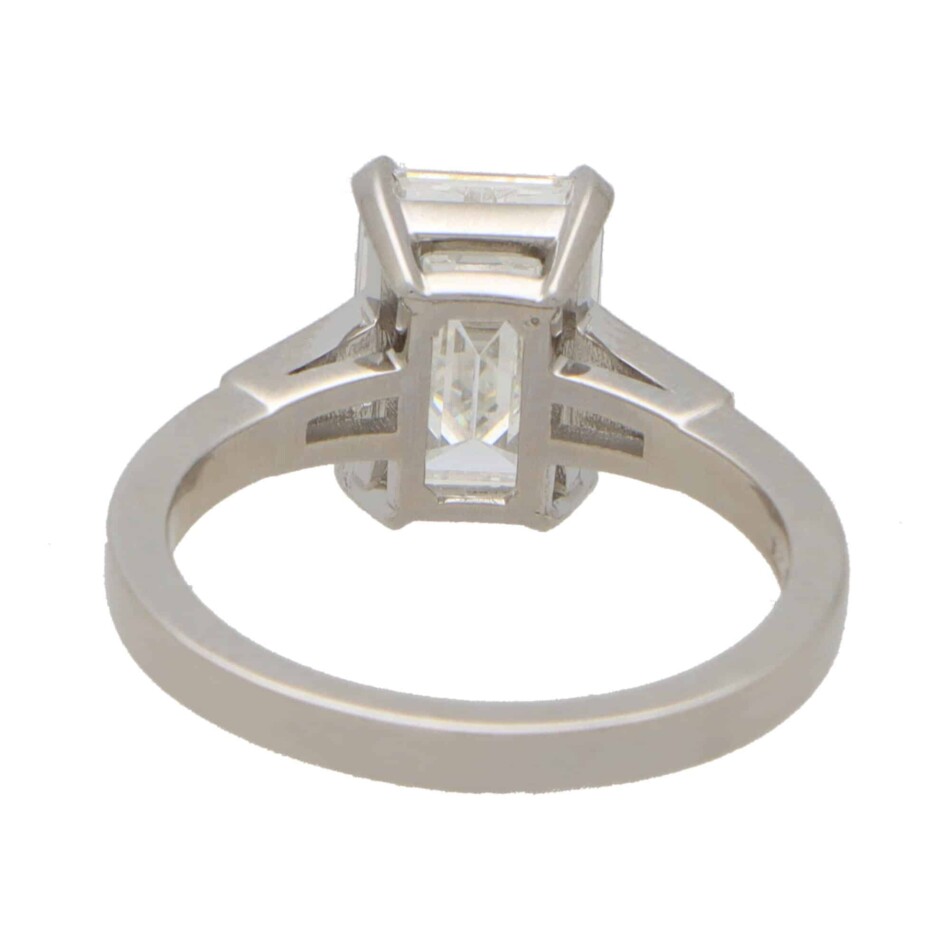 GIA Certified Emerald Cut Diamond Ring