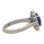 Contemporary Oval Sapphire and Diamond Cluster Ring