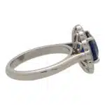 Contemporary Oval Sapphire and Diamond Cluster Ring