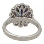 Contemporary Oval Sapphire and Diamond Cluster Ring