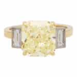 GIA Certified Natural Fancy Yellow Radiant Cut Diamond Ring