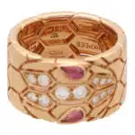Vintage Bulgari Serpenti Seduttori Rubellite and Diamond Ring