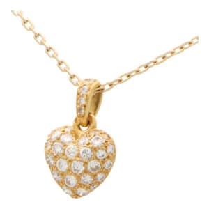 Vintage Cartier Diamond Heart Pendant Necklace