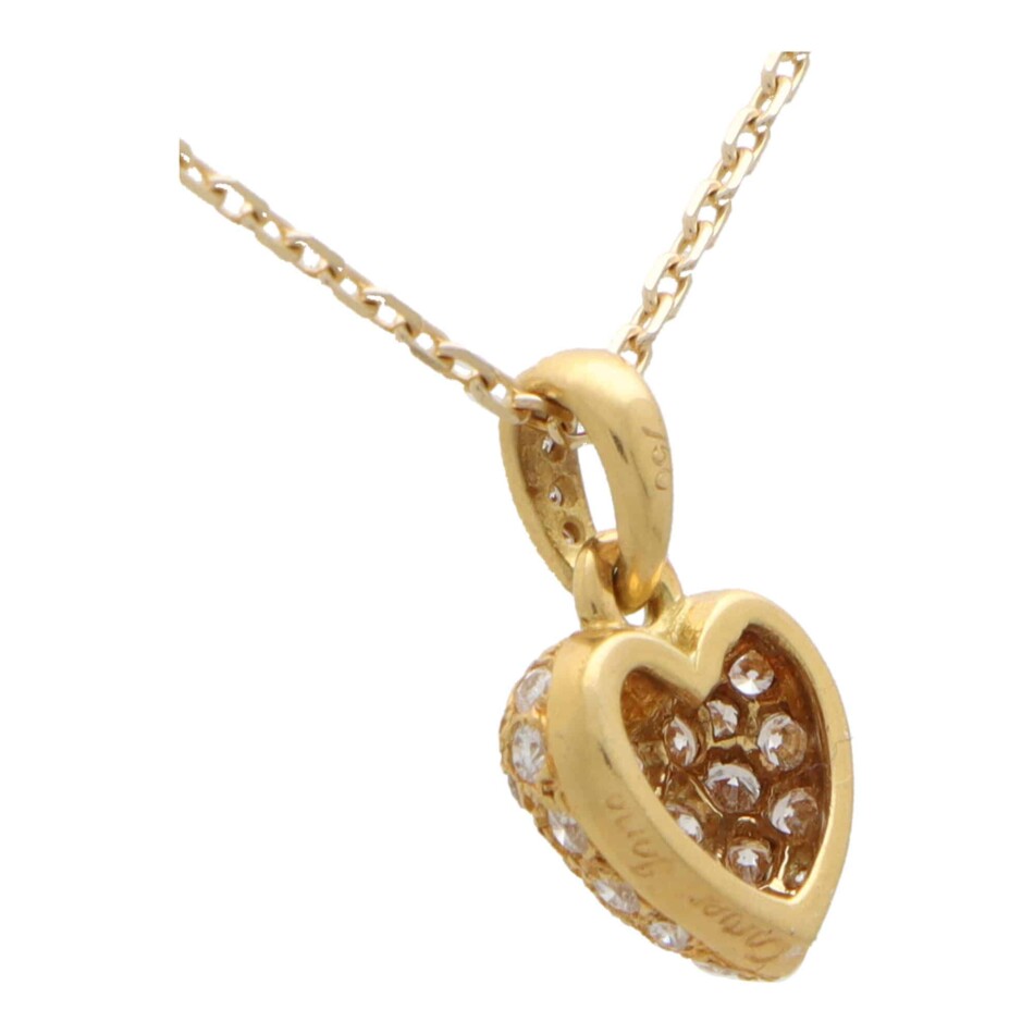 Vintage Cartier Diamond Heart Pendant Necklace