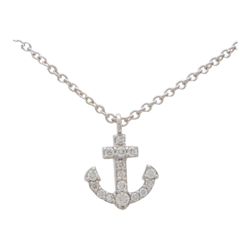 Vintage Tiffany & Co. Diamond Anchor Necklace