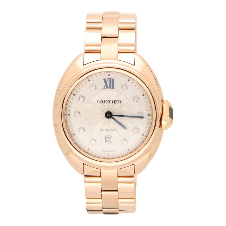 Vintage Cle de Cartier Rose Gold and Diamond Automatic Watch