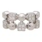 Vintage Bvlgari 'Lucia' Diamond Two Row Ring