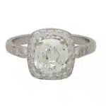 Antique Old Cushion Cut Diamond Cluster Ring