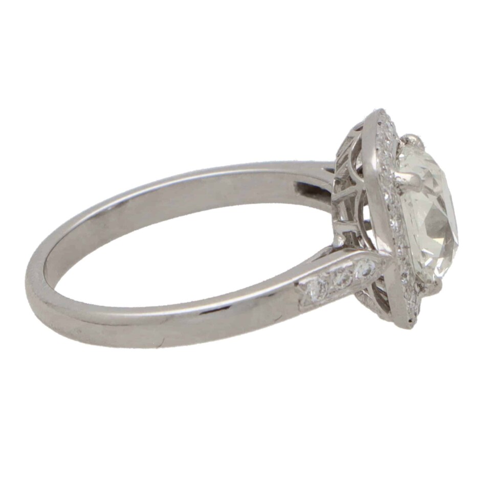 Antique Old Cushion Cut Diamond Cluster Ring