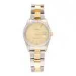 Vintage 1992 Afterset Diamond Rolex Oyster Perpetual Date Watch