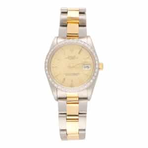 Vintage 1992 Afterset Diamond Rolex Oyster Perpetual Date Watch