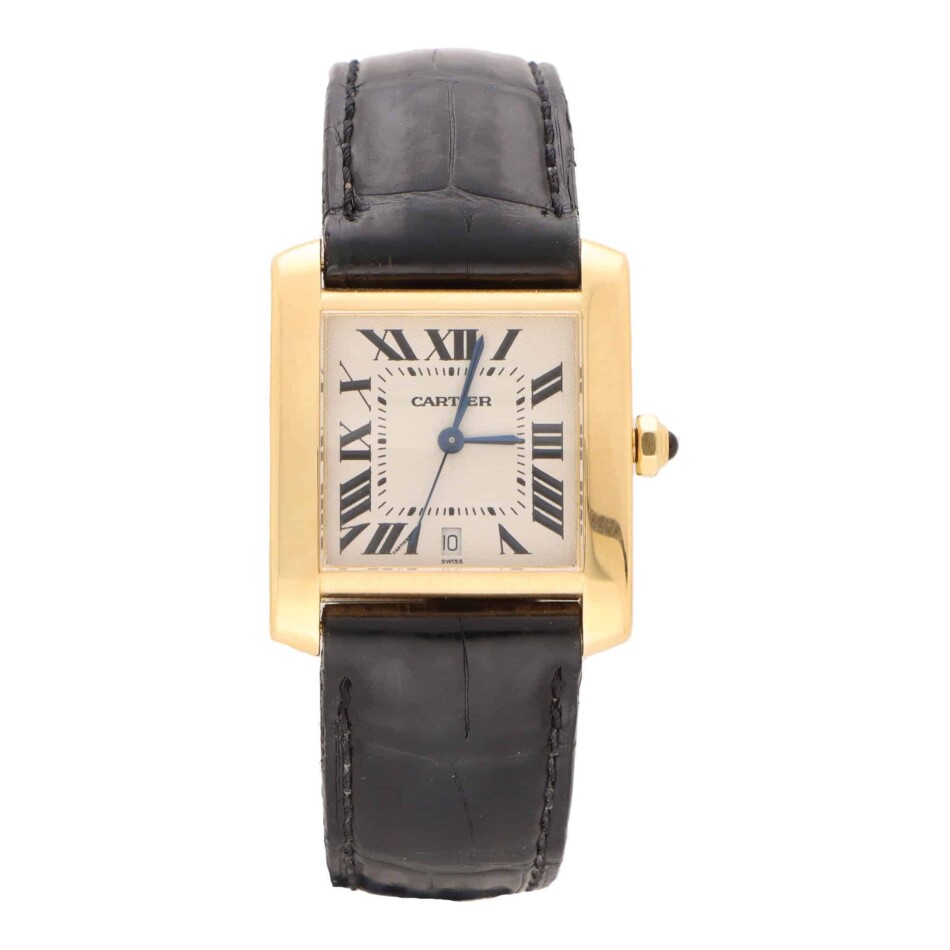 Vintage 28mm Cartier Tank Francaise Watch in 18k Yellow Gold