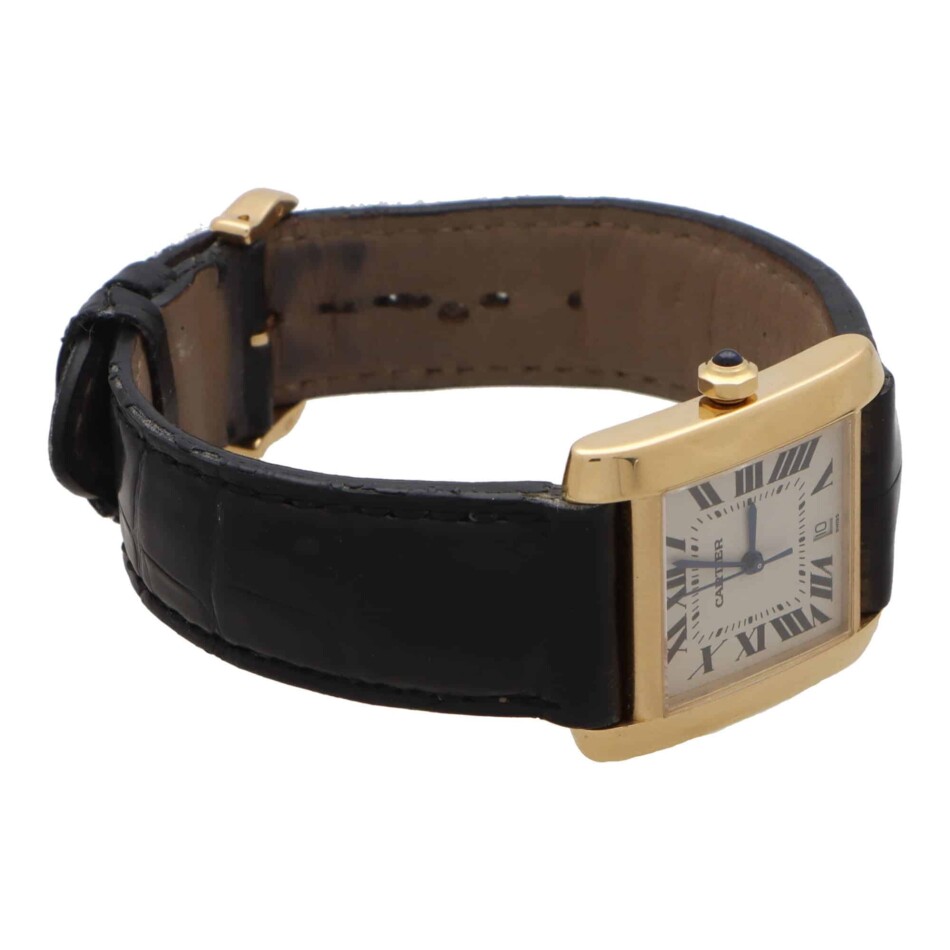 Vintage 28mm Cartier Tank Francaise Watch in 18k Yellow Gold