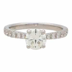 Contemporary GIA Certified 1ct Diamond Ring