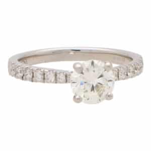 Contemporary GIA Certified 1ct Diamond Ring