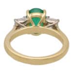 Contemporary Oval Emerald and Cushion Cut Diamond Ring