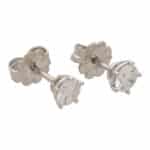 Vintage 1.50ct Diamond Solitaire Stud Earrings