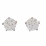 Vintage 1.50ct Diamond Solitaire Stud Earrings