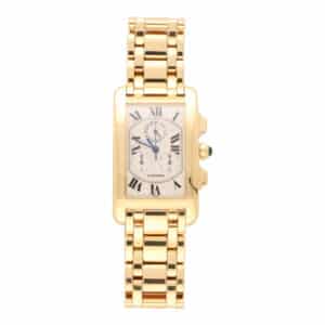 Vintage Cartier Tank Americaine Chronograph Yellow Gold Watch