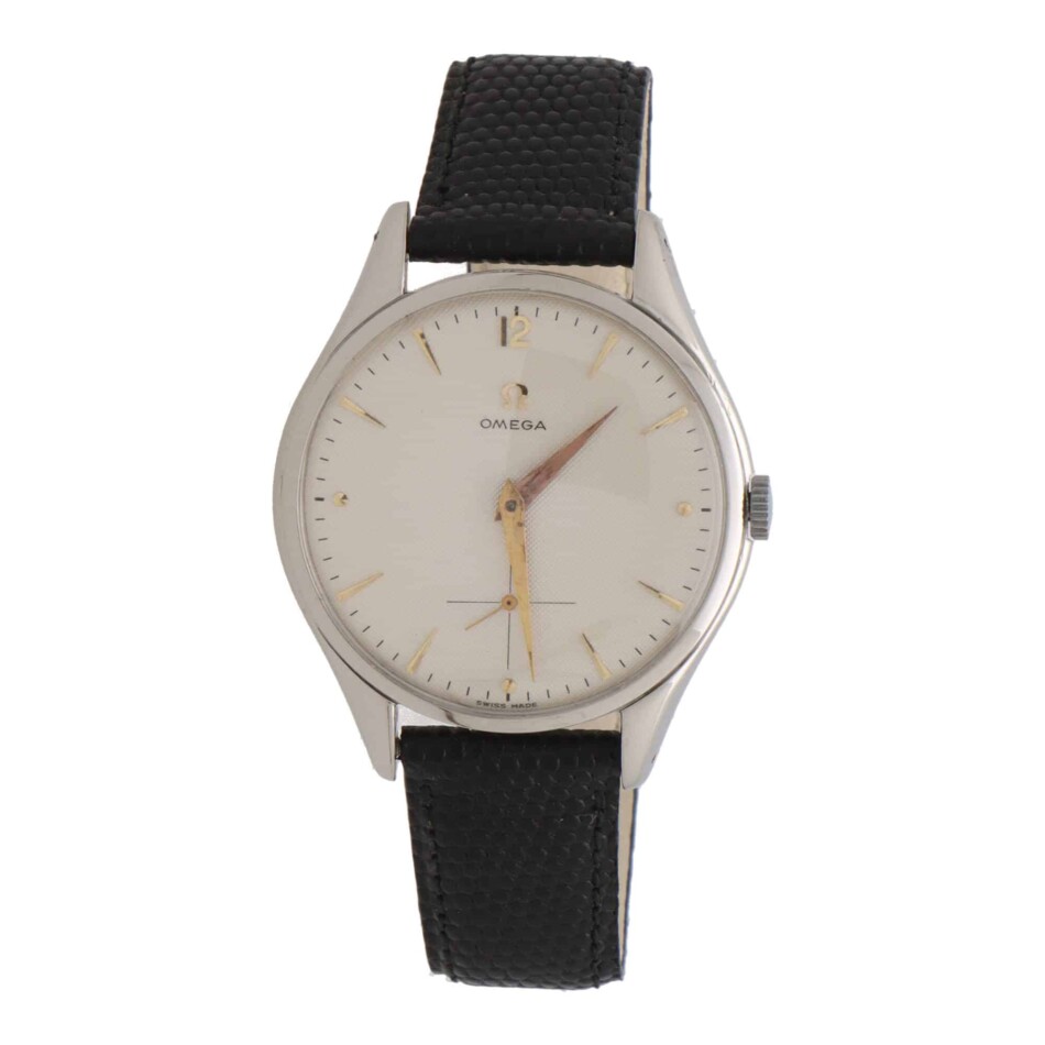 Vintage 1950 Manual Wind Omega Jumbo Watch with Textured Dial