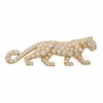 Vintage Cartier Diamond Panther Lapel Pin Brooch