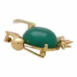 Vintage Piaget Chrysoprase and Ruby Bird Brooch