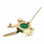 Vintage Piaget Chrysoprase and Ruby Bird Brooch