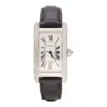 Vintage Cartier Diamond Tank Americaine Watch in White Gold